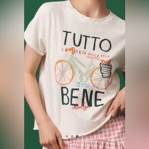 Anthropologie Jordan Nickson Tutto Bene Graphic Tee, XS, NWT, SOLD OUT